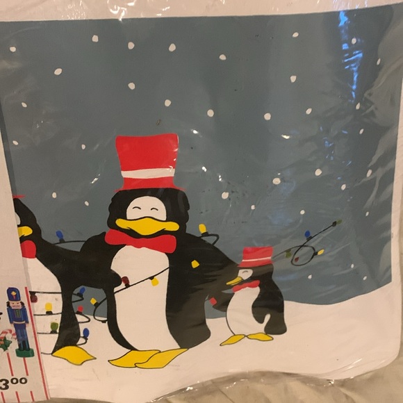 Vntage vinyl placement set with coasters penguin set of 4 - Picture 2 of 5